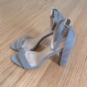 ASOS Glamorous block heels in brushed gray suede, sz. 9